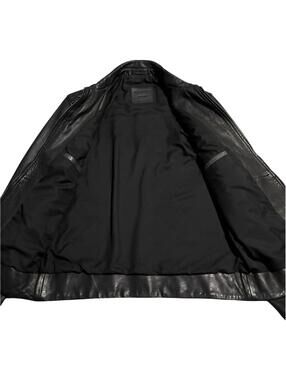 $498 M AllSaints Vieno Lamb Leather Jacket Bomber Western Biker Moto Racer Vtg
